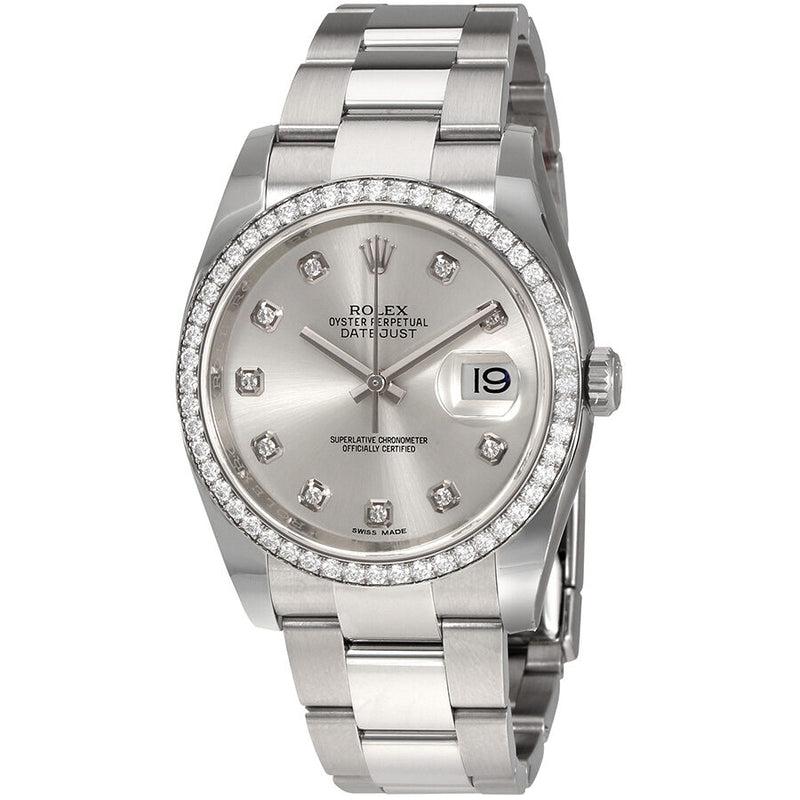 Rolex Oyster Perpetual Datejust 36 Silver Dial Stainless Steel Bracelet Automatic Ladies Watch #116244SDO - Watches of America