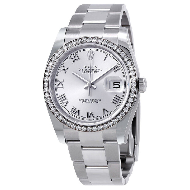 Rolex Oyster Perpetual Datejust 36 Silver Dial Stainless Steel Bracelet Automatic Ladies Watch #116244SRO - Watches of America