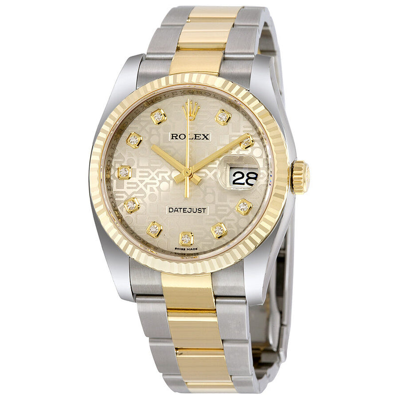 Rolex Oyster Perpetual Datejust 36 Silver Dial Stainless Steel and 18K Yellow Gold Bracelet Automatic Men's Watch #116233SJDO - Watches of America