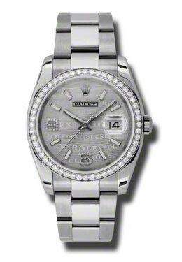 Rolex Oyster Perpetual Datejust 36 Silver Wave Dial Stainless Steel Bracelet Automatic Ladies Watch #116244SWSDAO - Watches of America