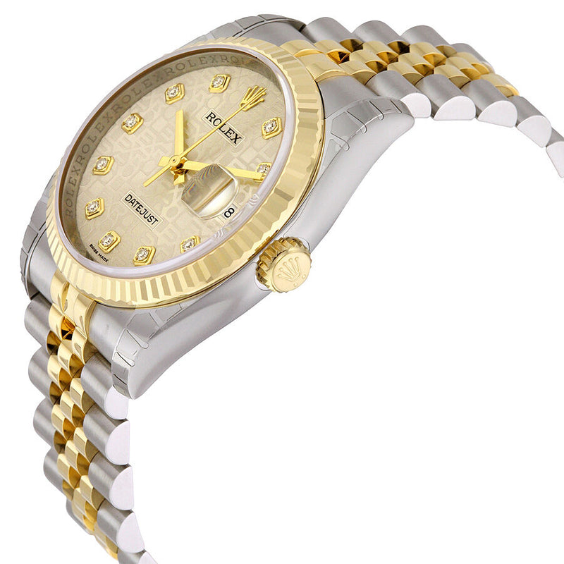 Rolex Oyster Perpetual Datejust 36 Silver With 10 Diamonds Dial Stainless Steel and 18K Yellow Gold Jubilee Bracelet Automatic Men's Watch 116233SJDJ #116233-SJDJ - Watches of America #2