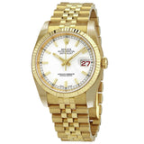 Rolex Oyster Perpetual Datejust 36 White Dial 18K Yellow Gold Automatic Men's Watch #116238WSJ - Watches of America