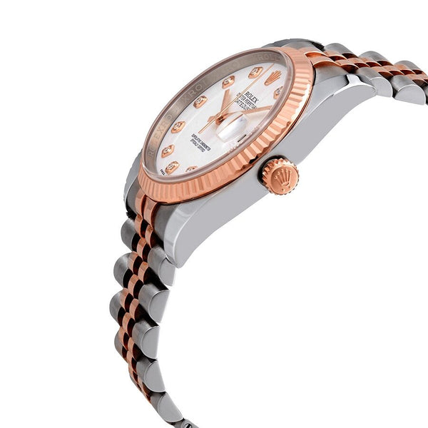 Rolex Oyster Perpetual Datejust 36 White Dial Stainless Steel and 18K Everose Gold Jubilee Bracelet Automatic Men's Watch #116231WDJ - Watches of America #2