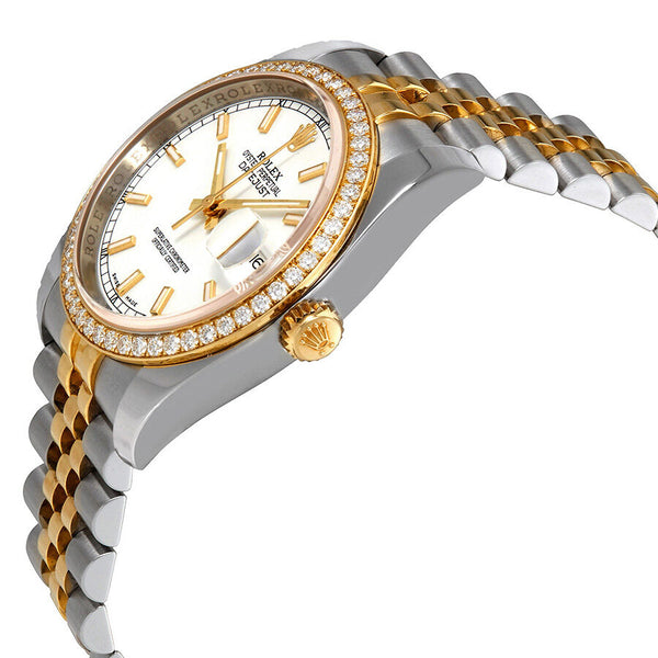 Rolex Oyster Perpetual Datejust 36 White Dial Stainless Steel and 18K Yellow Gold Jubilee Bracelet Automatic Ladies Watch #116243WSJ - Watches of America #2
