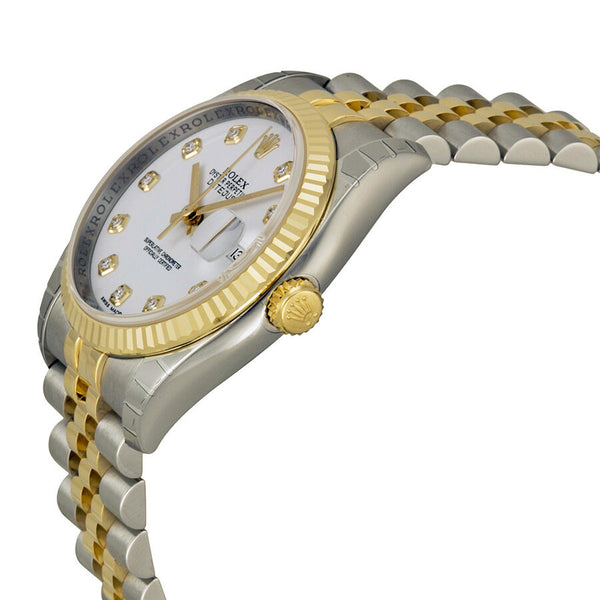 Rolex Oyster Perpetual Datejust 36 White Dial 18K Yellow Gold Jubilee Automatic Men's Watch 116233WDJ #116233-WDJ - Watches of America #2