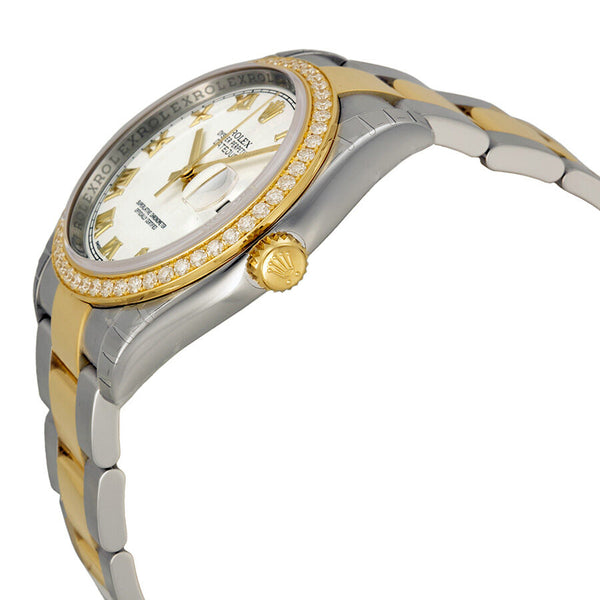 Rolex Oyster Perpetual Datejust 36 White Dial Stainless Steel and 18K Yellow Gold Bracelet Automatic Ladies Watch #116243WRO - Watches of America #2