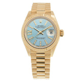 Rolex Oyster Perpetual Datejust Cornflower Blue Dial Automatic 18 Carat Yellow Gold Ladies Watch #279178CFBLSRDP - Watches of America #2