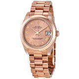 Rolex Oyster Perpetual Datejust Pink Dial Automatic Ladies 18 Carat Everose Gold Watch #178245PKRP - Watches of America