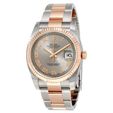 Rolex Oyster Perpetual Datejust Rhodium Dial Automatic Ladies Stainless Steel and 18 Carat Everose Gold Watch #116231RRO - Watches of America