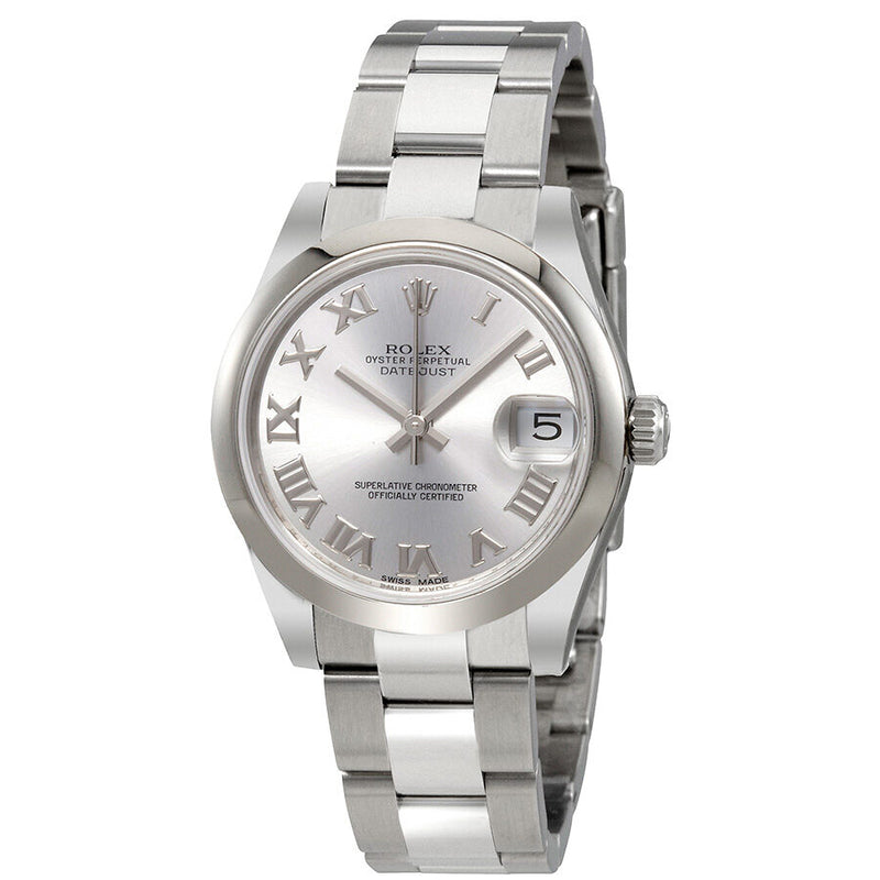 Rolex Oyster Perpetual Datejust Rhodium Dial Automatic Ladies Stainless Steel Watch #178240RRO - Watches of America