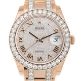 Rolex Pearlmaster 39 Diamond Pave Dial Men's 18kt Rose Gold Pearlmaster Watch #86285DRPM - Watches of America