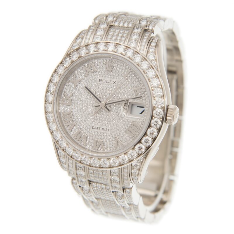 Rolex Pearlmaster 39 Men's 18kt White Gold Pearlmaster Diamond Pave Watch #86409PAVEPM - Watches of America #4