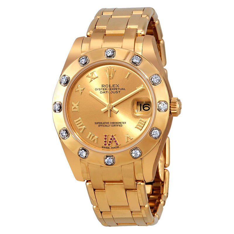 Rolex Pearlmaster Champage Dial Diamond Ladies Watch #81318CRDP - Watches of America
