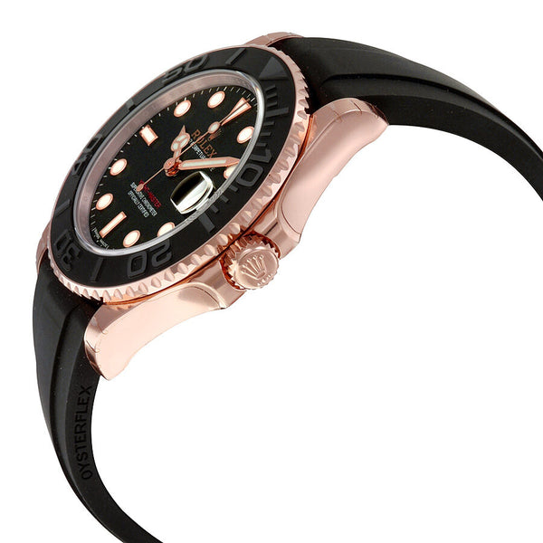 Rolex Yacht-Master Automatic Black Dial 18kt Everose Gold Black Rubber Strap Unisex Watch BKSRS#268655 - Watches of America #2