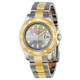 Rolex Yacht-Master Black Mother of Pearl Dial Stainless Steel and 18K Yellow Gold Oyster Bracelet Automatic Ladies Watch #169623BMSO - Watches of America