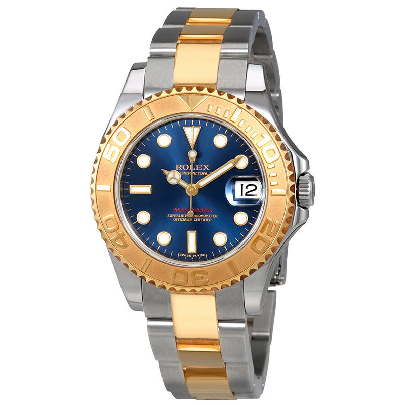 Rolex Yacht-Master Blue Dial Stainless Steel and 18K Yellow Gold Oyster Bracelet Automatic Unisex Watch #168623BLSO - Watches of America