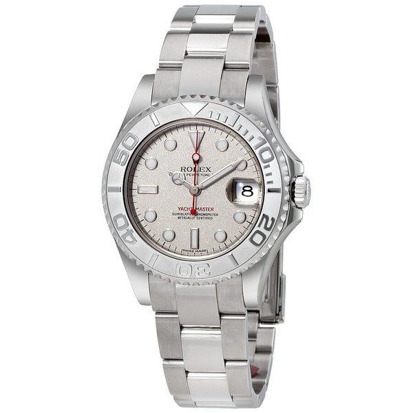 Rolex Yacht-Master Platinum Dial Stainless Steel Automatic Midsize Watch PLSO#168622 - Watches of America