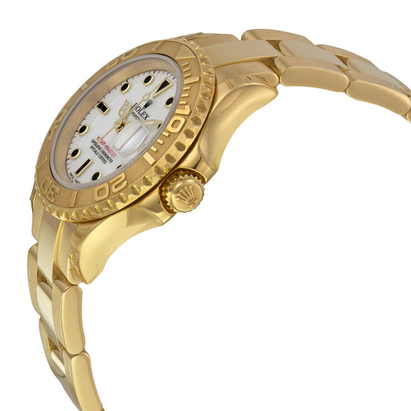 Rolex Yacht-Master White Dial 18K Yellow Gold Oyster Bracelet Automatic Ladies Watch #169628WSO - Watches of America #2