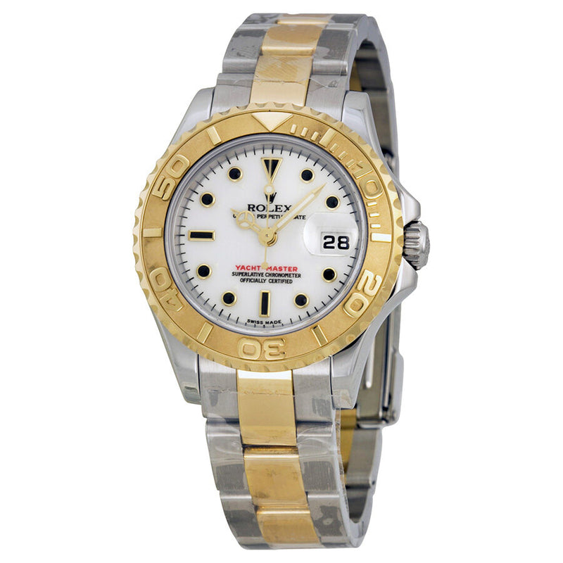 Rolex Yacht-Master White Dial Stainless Steel and 18K Yellow Gold Oyster Bracelet Automatic Ladies Watch 169623WSO#169623-WSO - Watches of America