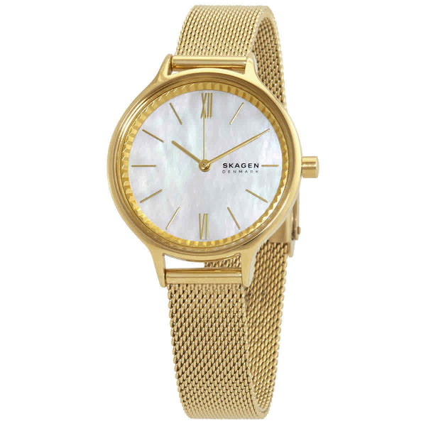 Skagen Anita Reloj de cuarzo con esfera de nácar para mujer SKW2907