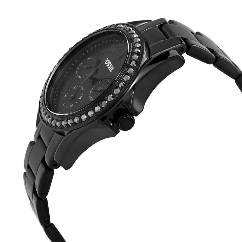 Fossil Rilry Reloj cronógrafo de cuarzo con esfera negra para mujer ES4519