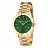 Michael Kors Slim Runway Green ️dial Gold Tone Ladies Watch#MK3435 - Watches of America