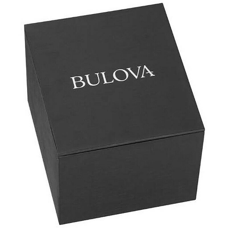 Bulova Crystal Cuarzo Esfera Negra Cuero Negro Ladies Watch 96L246