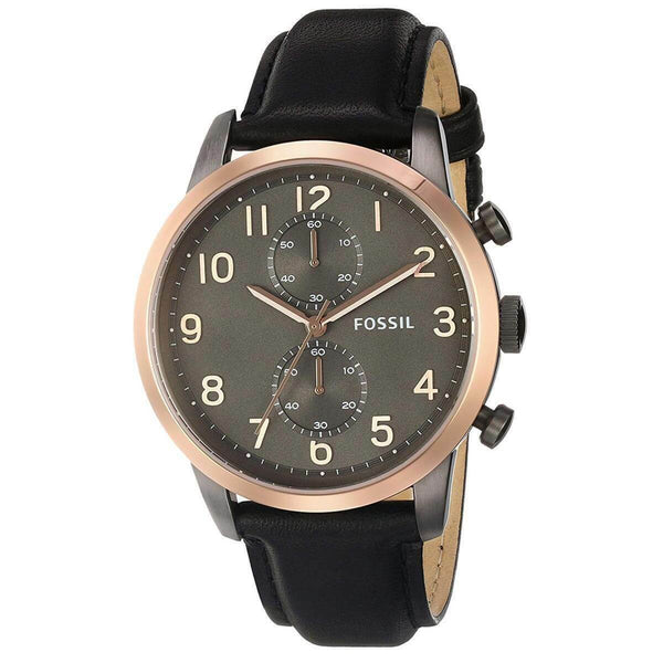 Fossil Townsman Black Leather Quartz Men's Watch  FS4935 - Watches of America