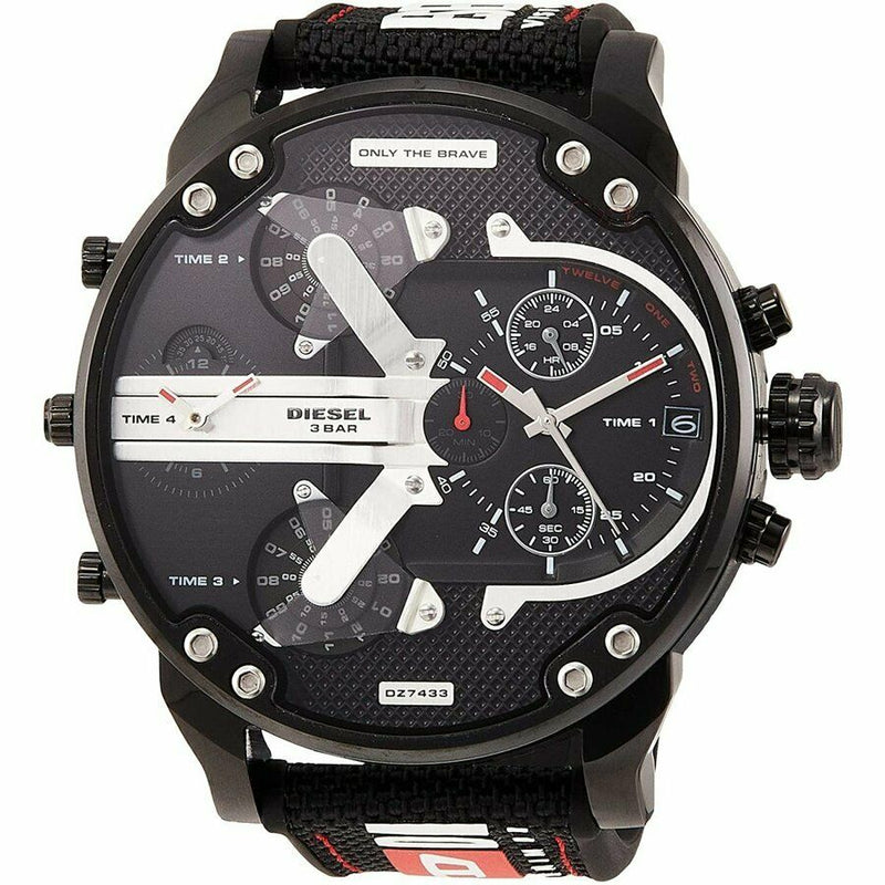 Diesel Mr. Daddy 2.0 Chronograph Men\'s Quartz Watch Dial DZ7433 Watches – Black America of