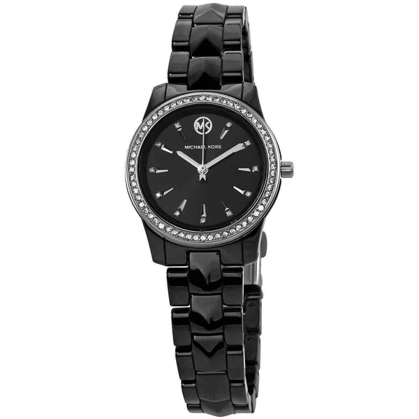 Michael Kors Runway Mercer Quartz Crystal Black Dial Watch MK6839