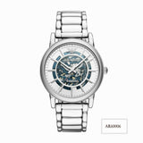 Emporio Armani AR60006 - Reloj automático para hombre, esfera esqueleto plateada