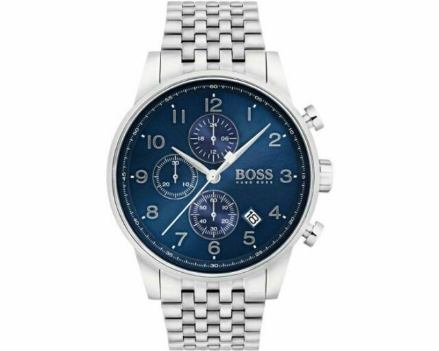 Hugo Boss Mens Blue Navigator Chronograph Watch  HB1513498 - Watches of America