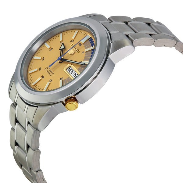 Seiko 5 Automatic Gold Dial Stainless Steel Men's Watch #SNKK29 - Watches of America #2