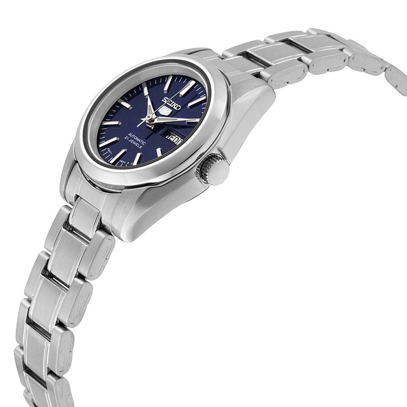 Seiko 5 Automatic Navy Blue Dial Stainless Steel Ladies Watch #SYMK15 - Watches of America #2