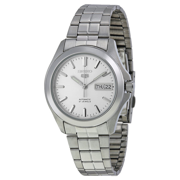 Seiko Series 5 Automatic Silver Dial Men's Watch #SNKK87 - Watches of America