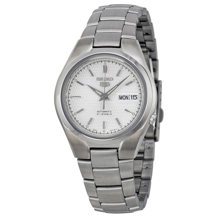 Seiko 5 Automatic Silver Dial Stainless Steel Men's Watch #SNK601 - Watches of America