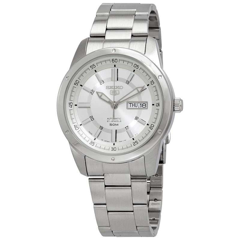 Seiko 5 Automatic Silver Dial Men's Watch #SNKN09J1 - Watches of America