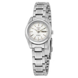 Seiko 5 Automatic Silver Dial Stainless Steel Ladies Watch #SYMK13 - Watches of America