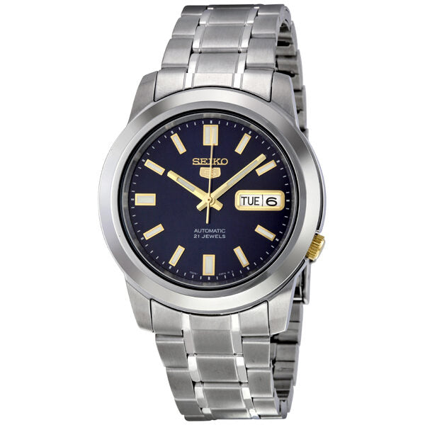 Seiko 5 Automatic Stainless Steel Blue Dial Men's Watch #SNKK11 - Watches of America