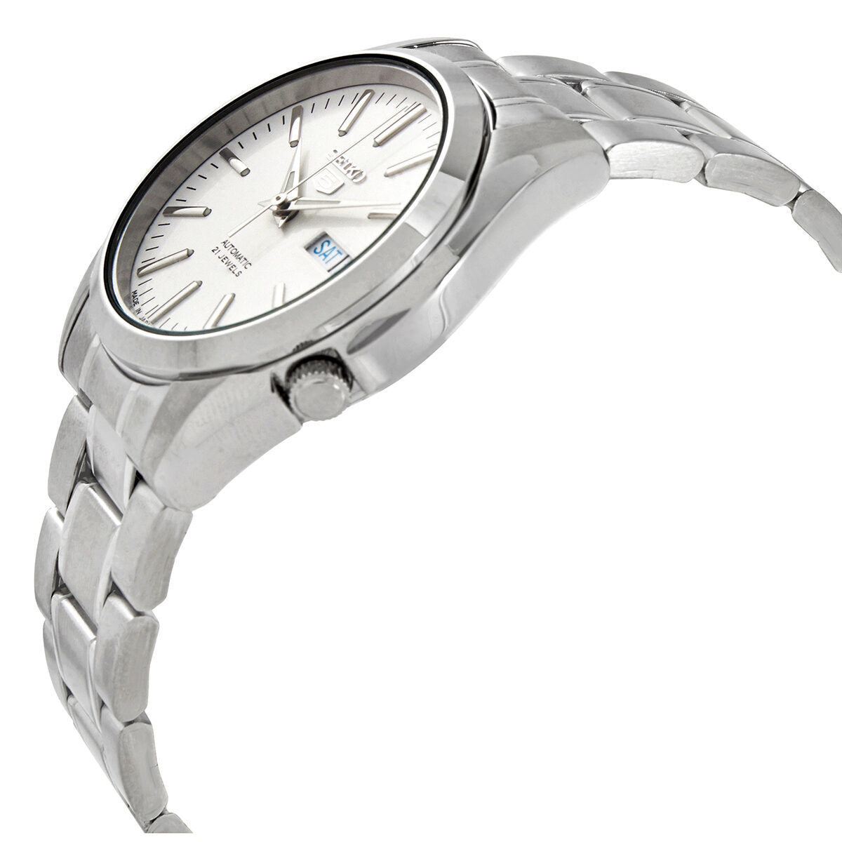 Seiko men's snkl41 seiko 5 white dial stainless steel automatic watch sale