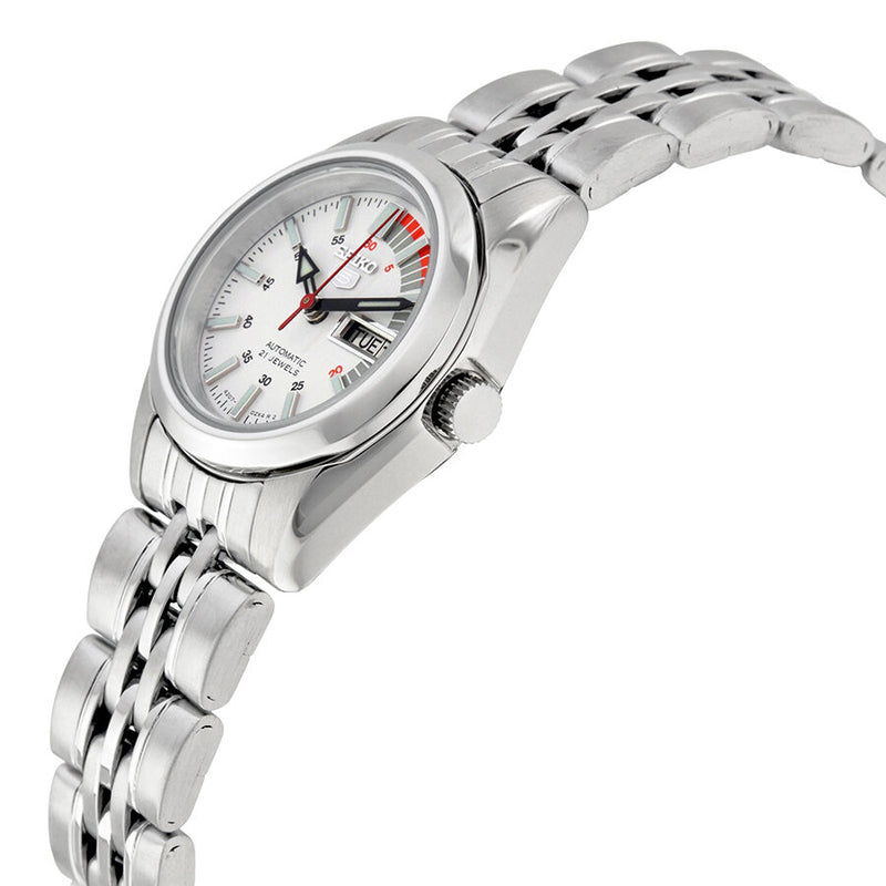 Seiko 5 Automatic White Dial Stainless Steel Ladies Watch #SYMA41 - Watches of America #2