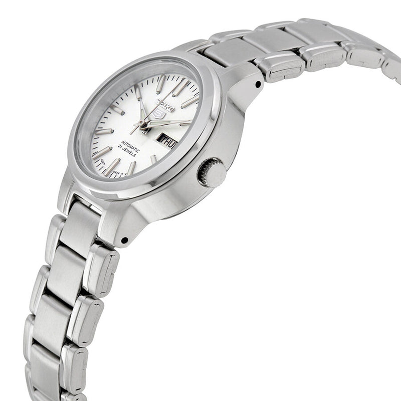 Seiko 5 Automatic White Dial Stainless Steel Ladies Watch #SYME39 - Watches of America #2