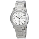 Seiko 5 Automatic White Dial Stainless Steel Men's Watch #SNKE57 - Watches of America