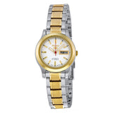 Seiko 5 Automatic White Dial Two-tone Ladies Watch #SYMD90 - Watches of America