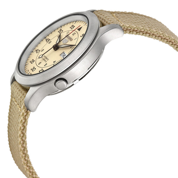Seiko 5 Beige Dial Beige Canvas Men's Watch #SNK803 - Watches of America #2