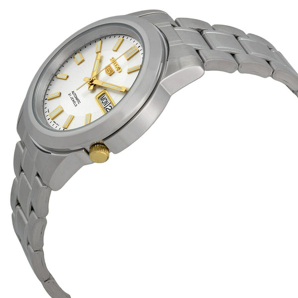 Seiko 5 Silver Stainless Steel Automatic Men's Watch #SNKK09 - Watches of America #2