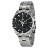 Seiko Chronograph Black Dial Stainless Steel Men's Watch #SNDC81 - Watches of America