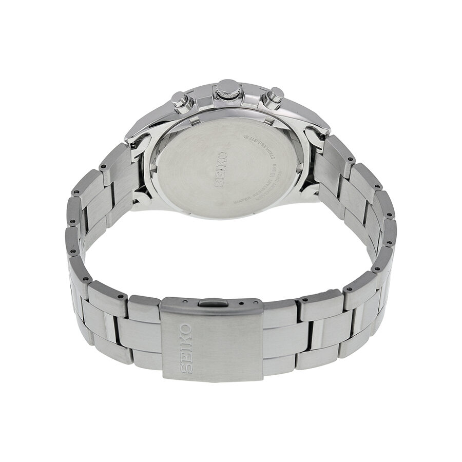 Seiko Chronograph Black Dial Stainless Steel Men's Watch #SNDC81 - Watches of America #3