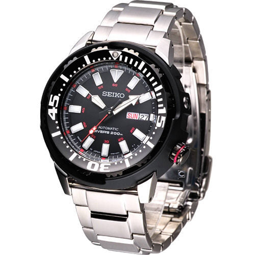 Seiko Black Dial Stainless Steel Men's Watch #SRP229 - Watches of America