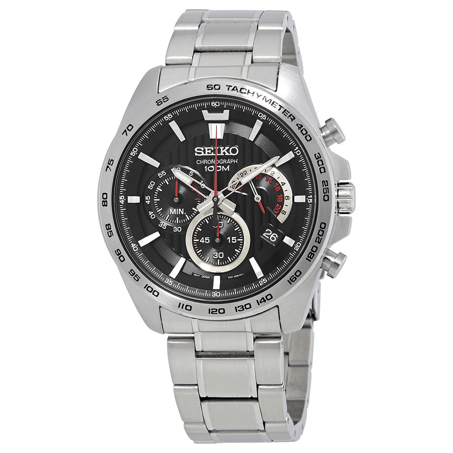 Seiko Chronograph Black Dial Men's Watch #SSB299P1 - Watches of America
